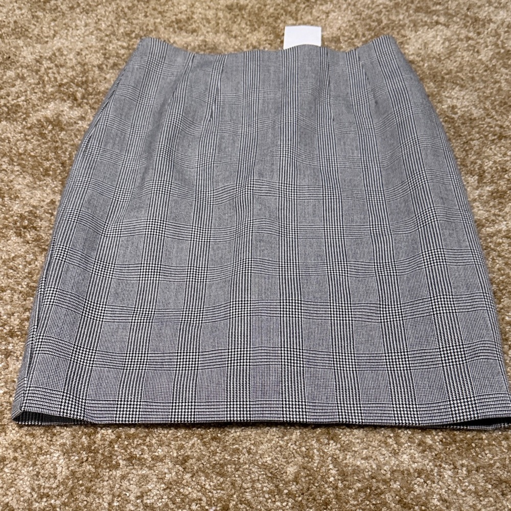 H&M Black and White Plaid Pencil Skirt